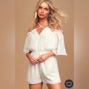 Lulu’s white short sleeved romper, XL